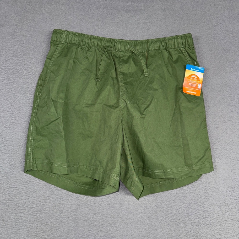 Columbia Short Mens Large Green Rapid Rivers Pull-On Outdoor Omni-Shade NWT
